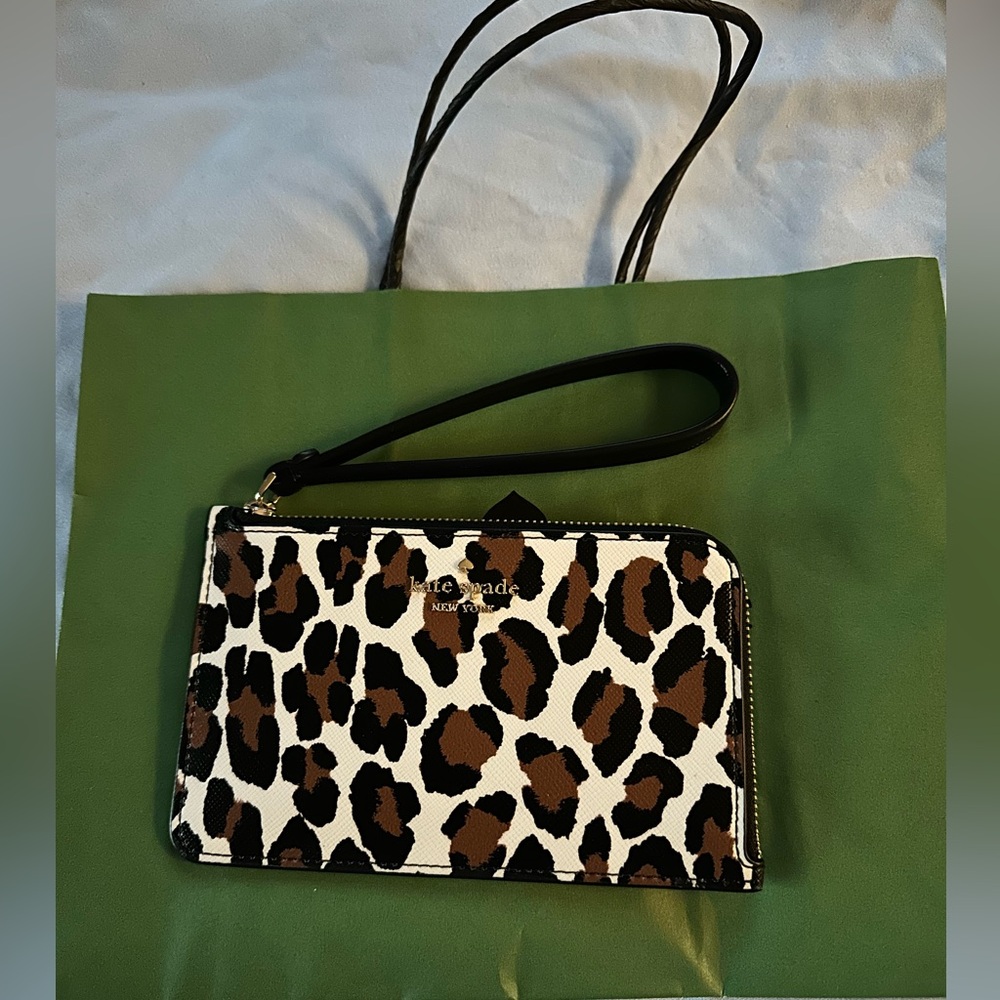 Kate Spade Leopard Lucy Wristlet